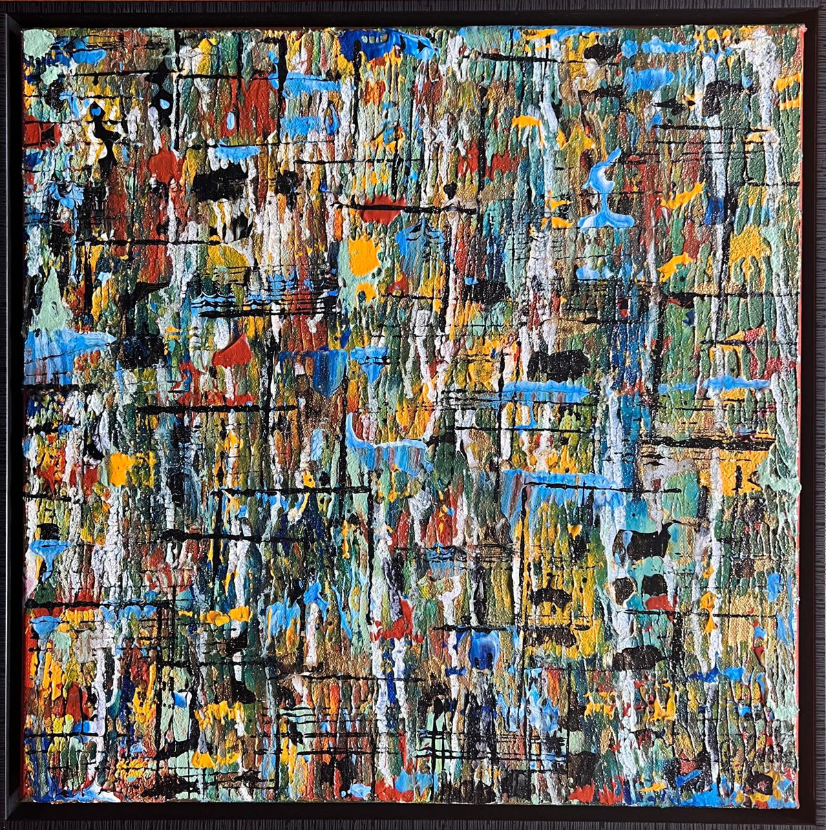 A Frosty Autumn Morning original abstract acrylic painting by Giuseppina Graziano