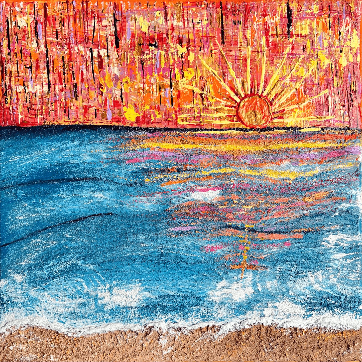 Fiery Sunset Over the Pacific