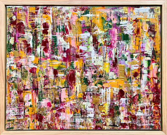 The Flower Fields original abstract acrylic painting by Giuseppina Graziano
