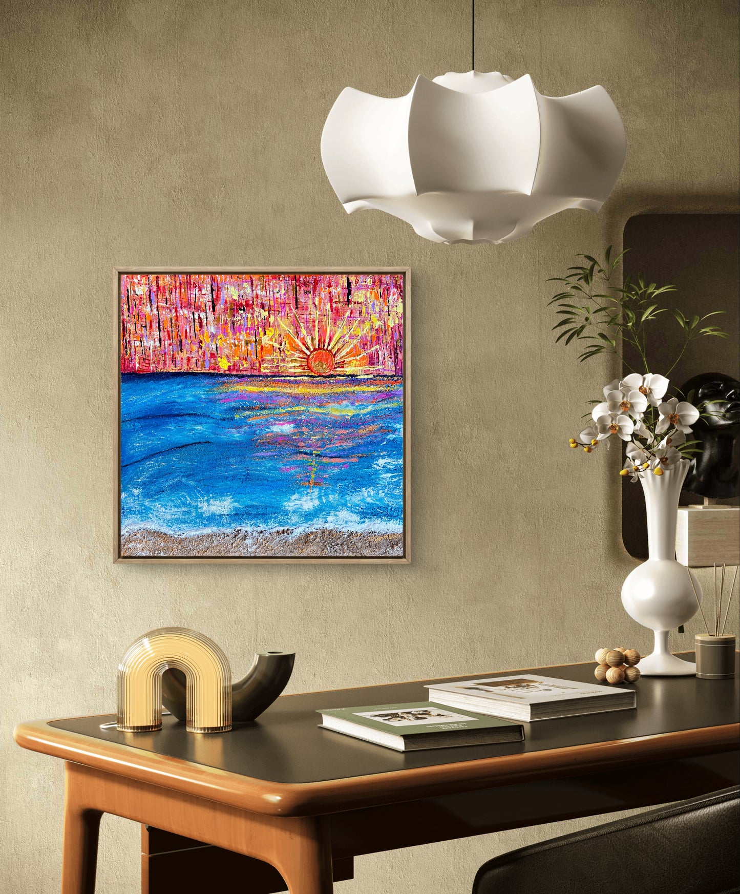 Fiery Sunset Over the Pacific